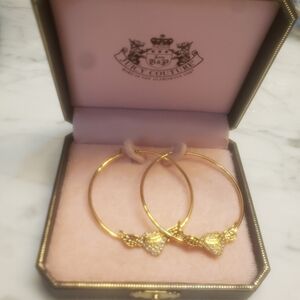 Juicy Couture Gold Hoop Earrings with Heart Charm